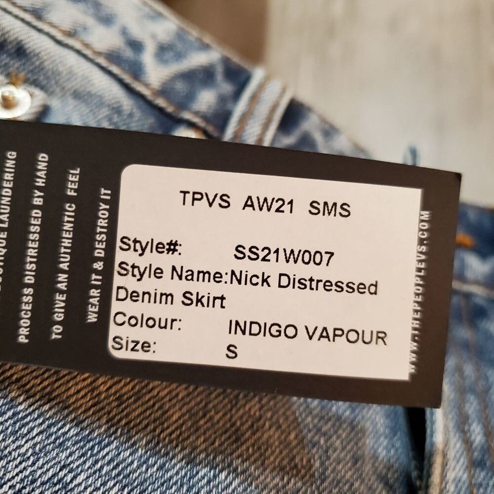 The people vs small nick distressed denim skirt with raw hem - Picture 9 of 10